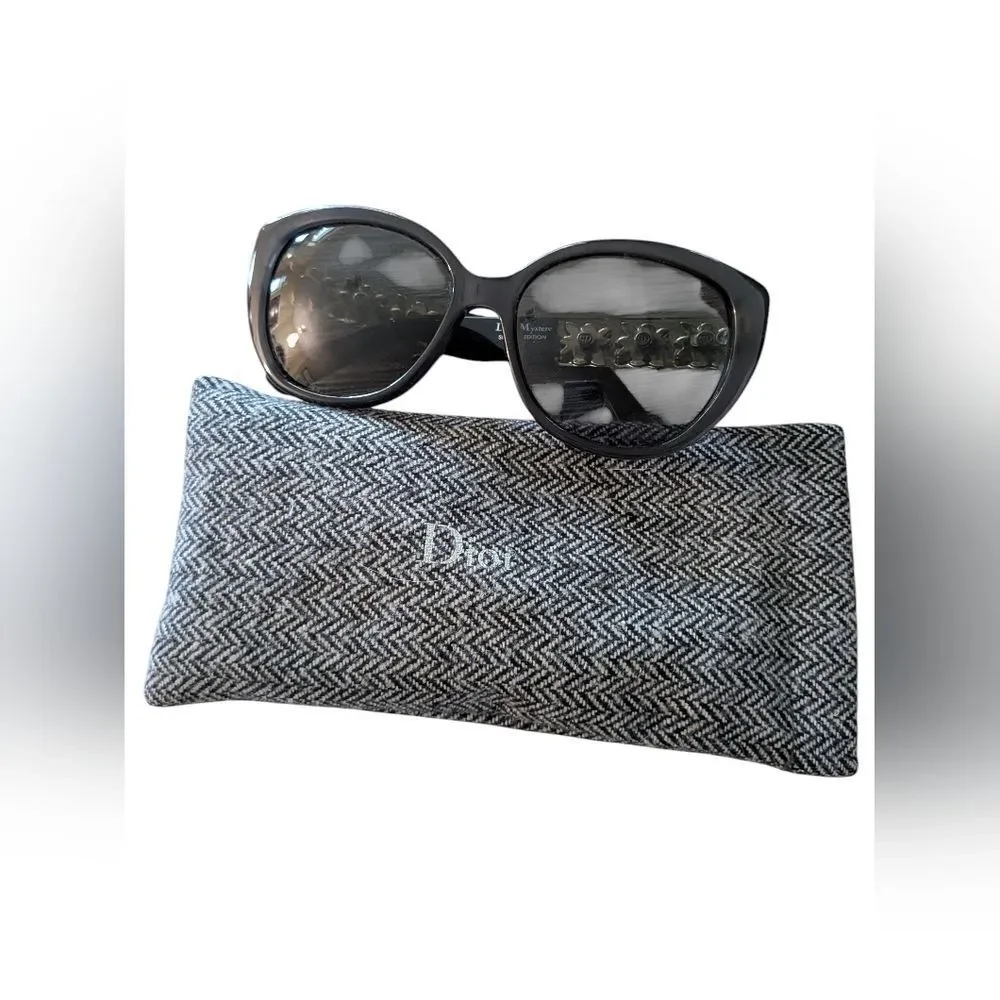 Authentic Dior Sunglasses Mystere Swarovski Crystal Flowers RARE Purple Flowers